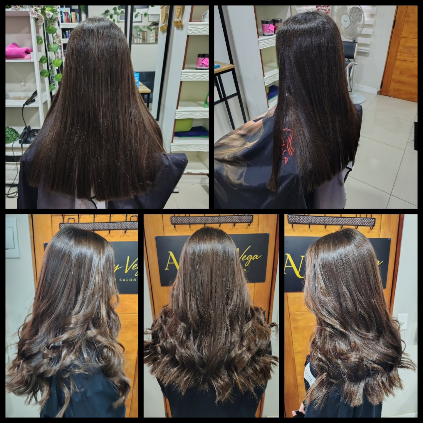 Antes y después de balayage con hidratación profunda en Anny Vega Beauty Salon